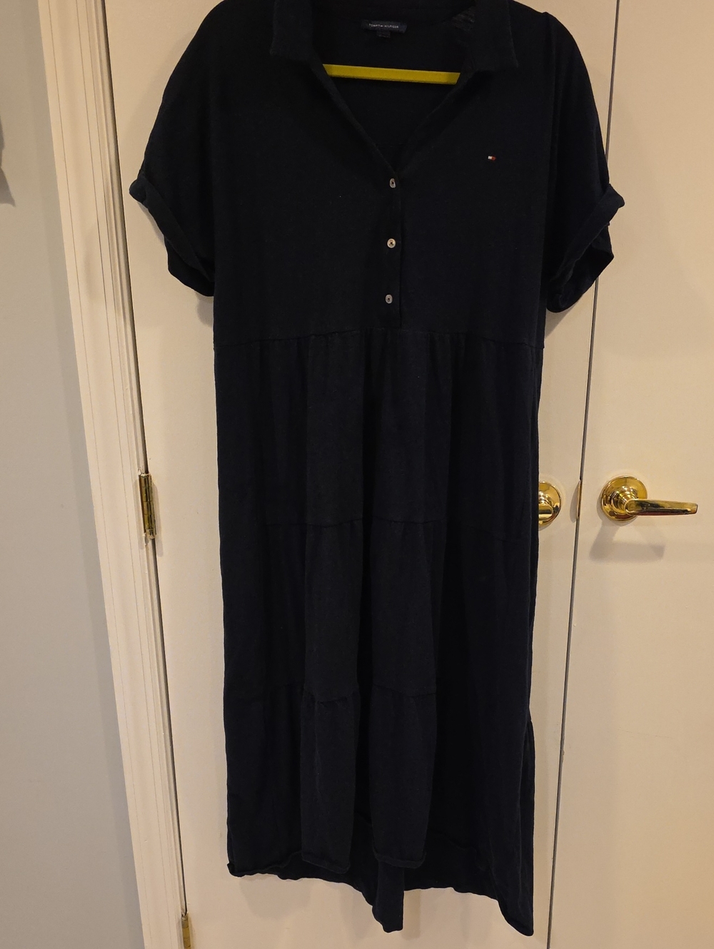 Tommy Hilfiger Navy Polo Tiered Midi Dress